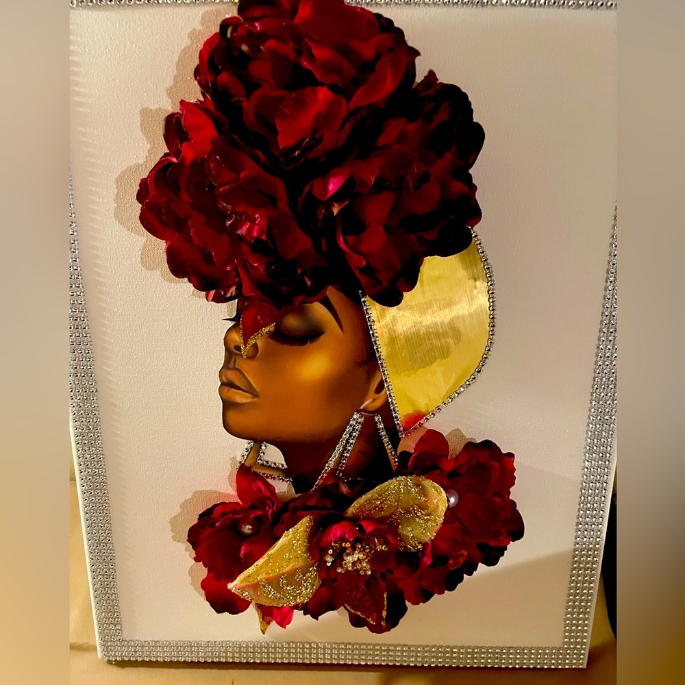 The beauty is a handmade portrait canvas that fit perfect anywhere in your home.